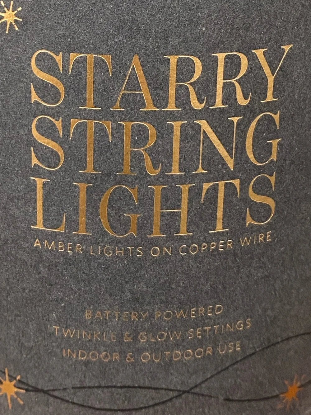 Restoration Hardware Starry String Lights Amber Light Coper Wire 10 ft